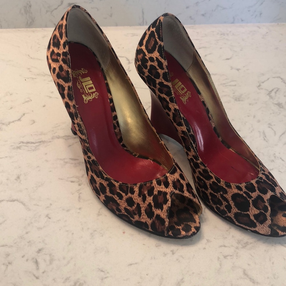 JLO Leopard Print/Red wedge